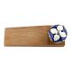 2 Pieces Navy Blue Flower Crackle Ceramic Wooden Door Stopper